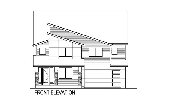 Exterior - Front Elevation 3 for Contemporary House Plan #569-86 - 5 bed, 4 bath