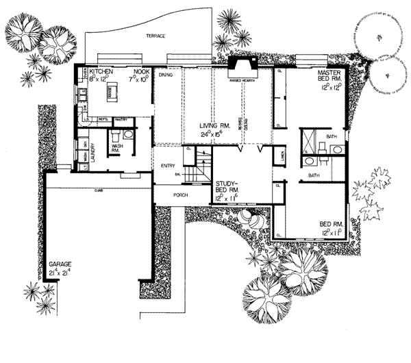 House Design - European Floor Plan - Main Floor Plan #72-299