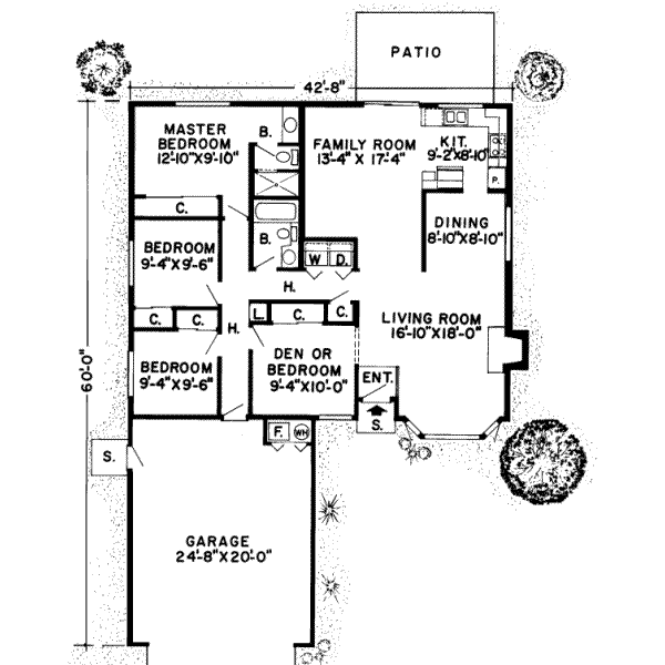 Ranch Floor Plan - Main Floor Plan #312-500