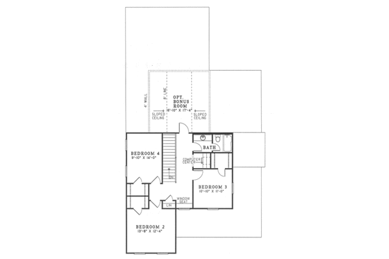 Floor Plan - Upper Floor for Farmhouse House Plan #17-286 - 4 bed, 2.5 bath