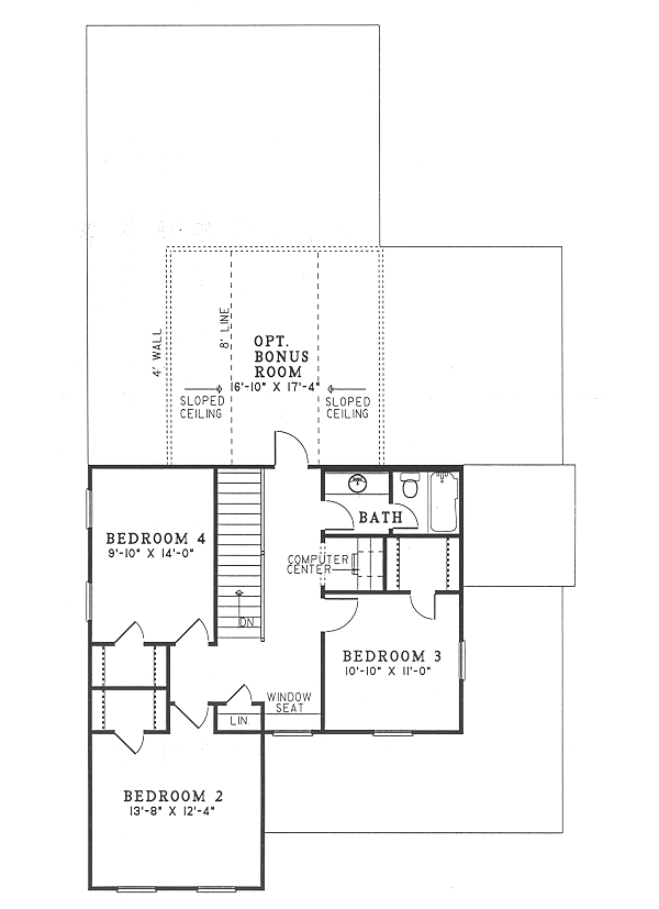 Farmhouse Floor Plan - Upper Floor Plan #17-286