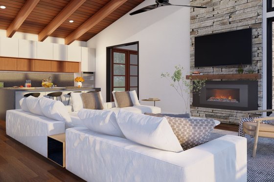 Interior - Family Room for Modern House Plan #923-361 - 2 bed, 2.5 bath