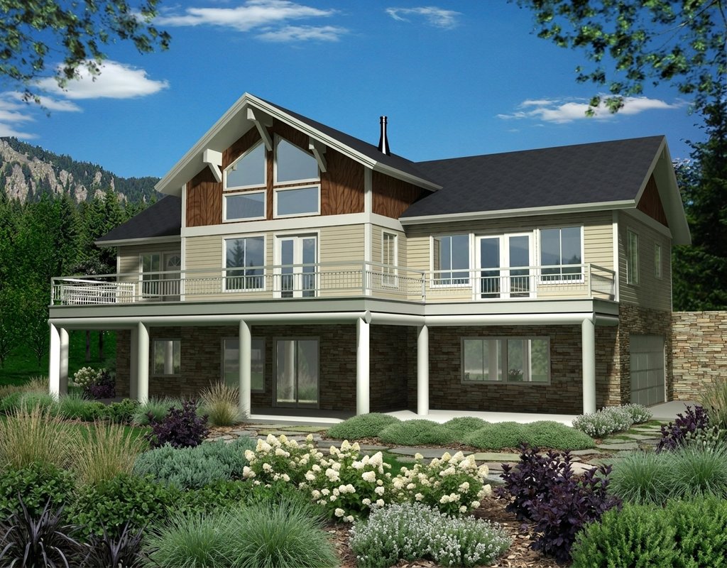 Exterior - Front Elevation 2 for Craftsman House Plan #117-1106 - 3 bed, 2.5 bath