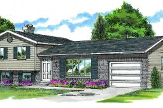 Exterior - Front Elevation for Traditional House Plan #47-112 - 3 bed, 1 bath