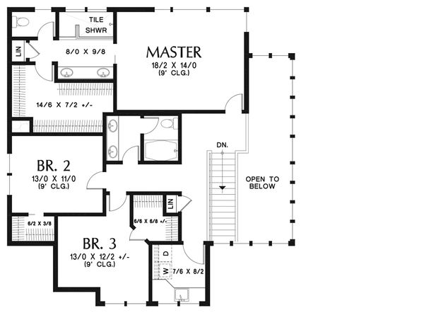 Modern Floor Plan - Upper Floor Plan #48-938