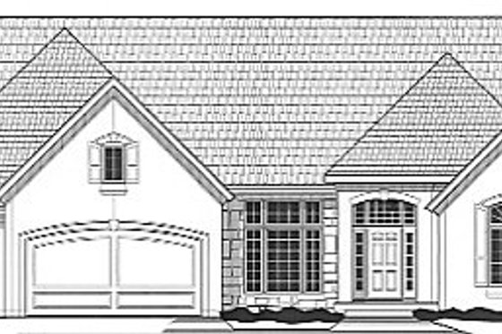 Exterior - Front Elevation for European House Plan #67-686 - 3 bed, 3 bath