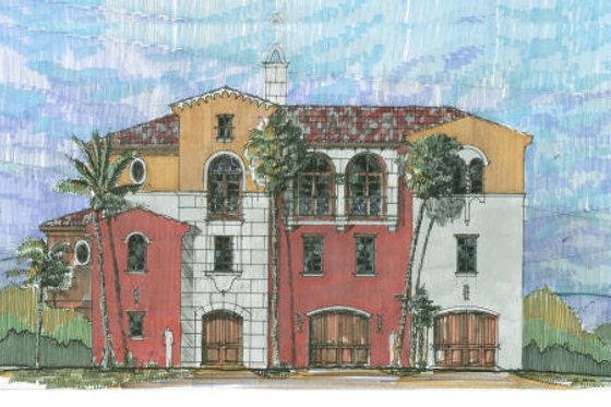 Exterior - Front Elevation for Beach House Plan #426-5 - 3 bed, 4.5 bath