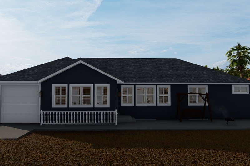 Dream House Plan - Exterior - Rear Elevation for Traditional House Plan #1060-60 - 3 bed, 2 bath