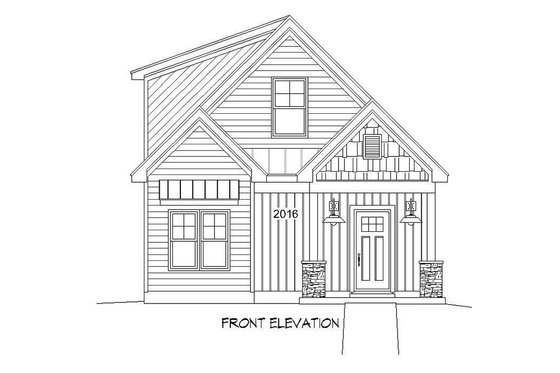 Exterior - Front Elevation 3 for Country House Plan #932-20 - 3 bed, 2 bath