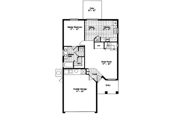 Floor Plan - Main Floor for Mediterranean House Plan #417-132 - 4 bed, 2 bath