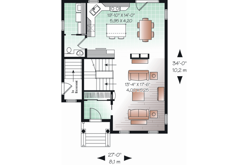 Architectural House Design - Floor Plan - Main Floor for Country House Plan #23-2182 - 4 bed, 2.5 bath