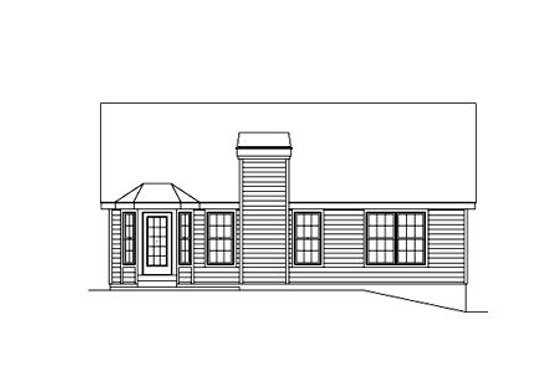 Exterior - Rear Elevation for Traditional House Plan #57-180 - 3 bed, 2 bath
