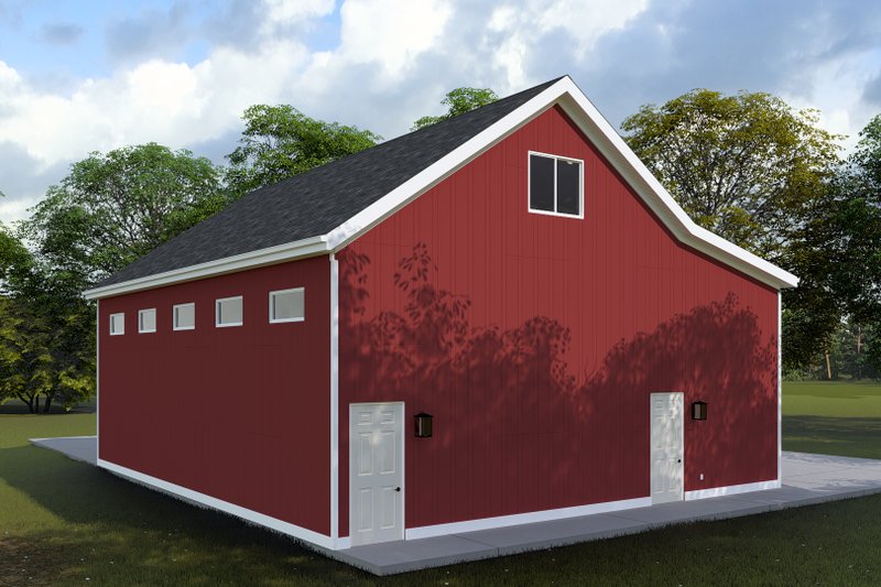 House Design - Exterior - Rear Elevation 1 for Barndominium House Plan #1060-227, 0.5 bath