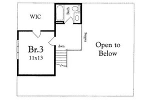 Floor Plan - Upper Floor for Cottage House Plan #409-107 - 3 bed, 2 bath