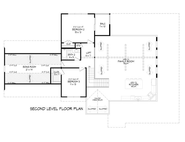 House Blueprint - Farmhouse Floor Plan - Upper Floor Plan #932-1355