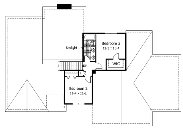 Traditional Floor Plan - Upper Floor Plan #51-109