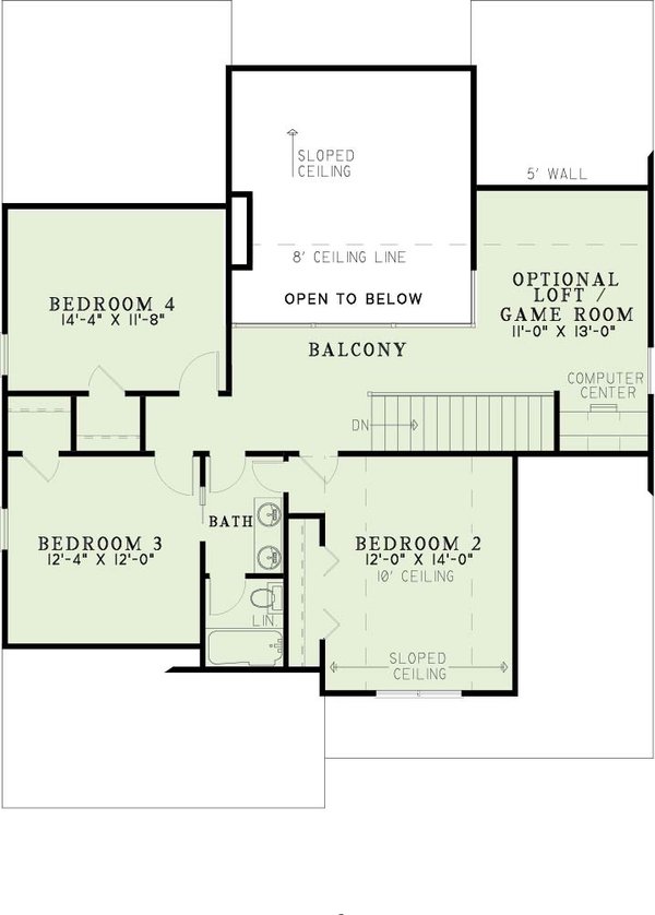 House Blueprint - Farmhouse Floor Plan - Upper Floor Plan #17-405