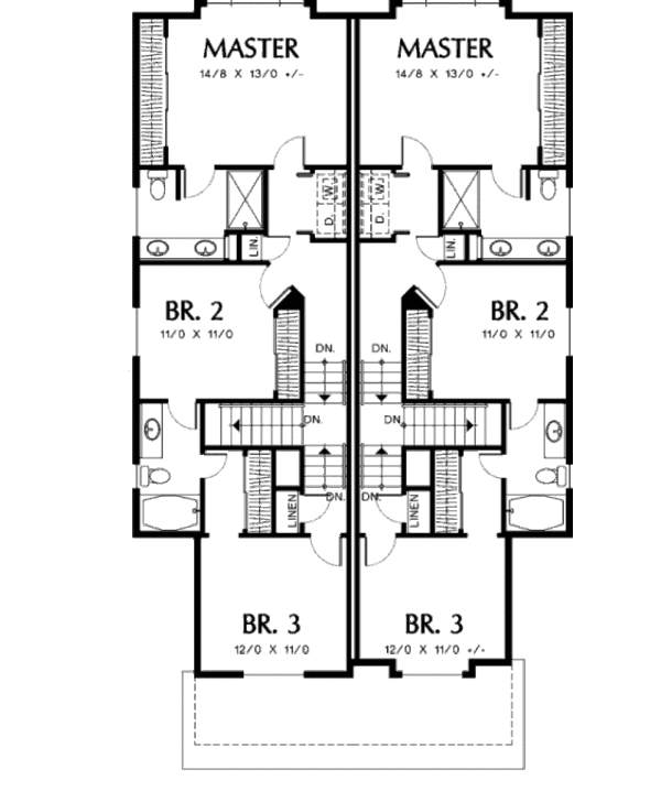 Dream House Plan - Traditional Floor Plan - Upper Floor Plan #48-366