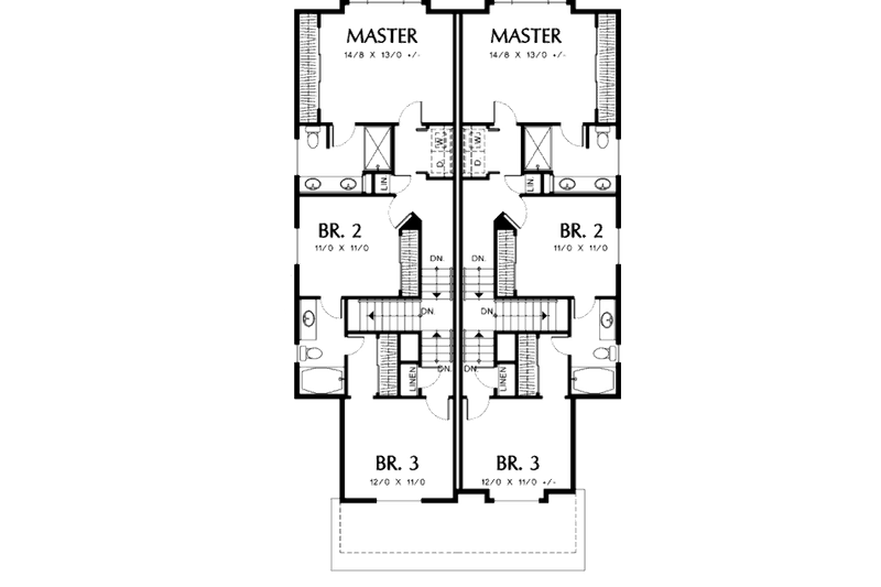 Home Plan - Floor Plan - Upper Floor for Traditional House Plan #48-366 - 3 bed, 2.5 bath