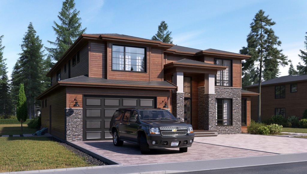 Contemporary Style House Plan - 5 Beds 4.5 Baths 4075 Sq/Ft Plan #1066