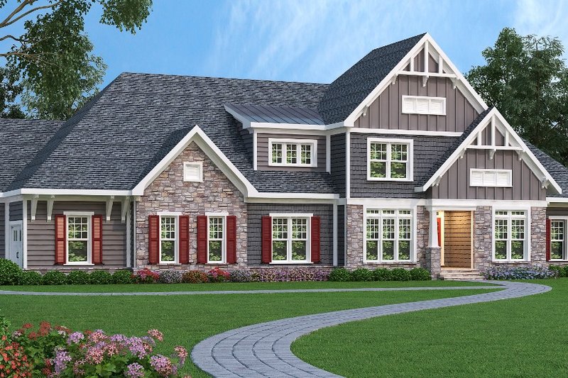 Traditional Style House Plan - 4 Beds 5 Baths 4242 Sq/Ft Plan #419-271