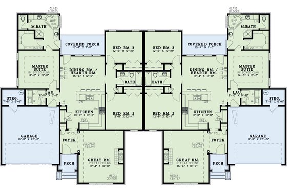 Floor Plan - Main Floor for European House Plan #17-1058 - 3 bed, 2 bath