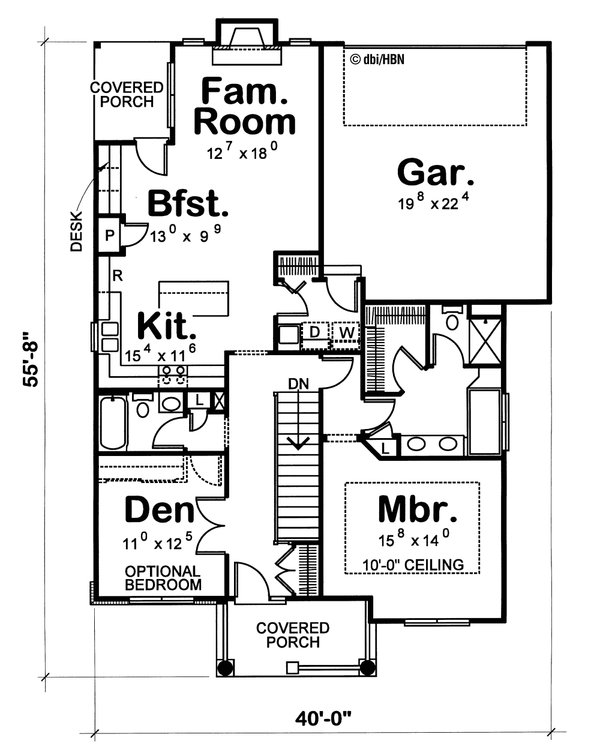 Home Plan - Cottage Floor Plan - Main Floor Plan #20-1208