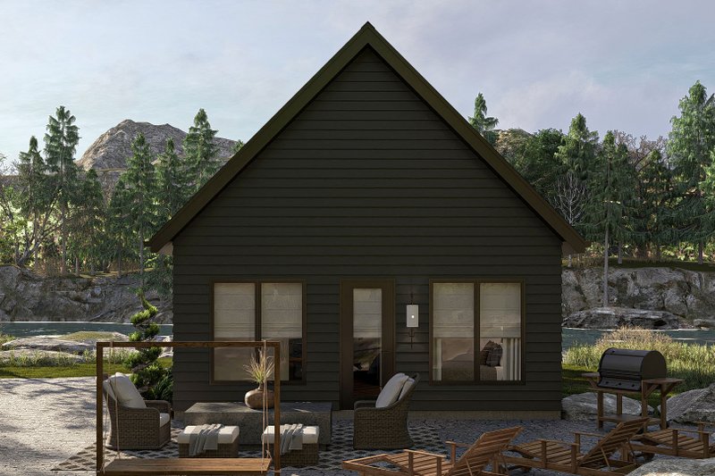 House Design - Exterior - Rear Elevation for Modern House Plan #455-428 - 1 bed, 1 bath