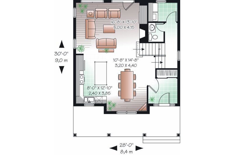 Dream House Plan - Floor Plan - Main Floor for Country House Plan #23-743 - 3 bed, 1.5 bath