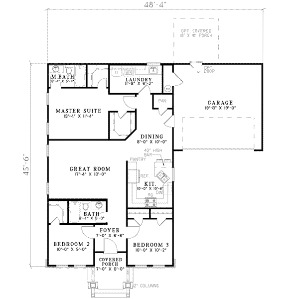 Dream House Plan - Southern Floor Plan - Main Floor Plan #17-2215