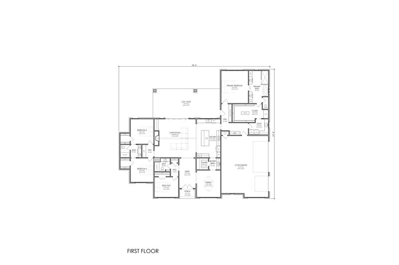 Architectural House Design - Floor Plan - Main Floor for Modern House Plan #1119-16 - 4 bed, 3 bath