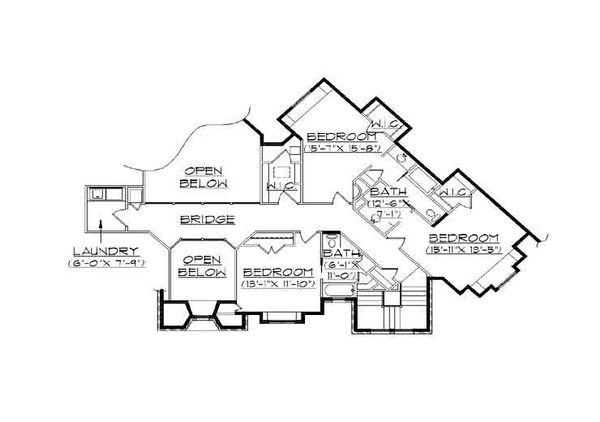 Home Plan - Traditional Floor Plan - Upper Floor Plan #5-450