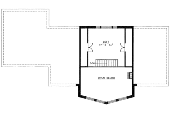 Floor Plan - Upper Floor for Modern House Plan #117-135 - 2 bed, 2 bath