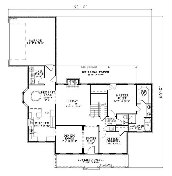 House Plan Design - Southern Floor Plan - Main Floor Plan #17-2176
