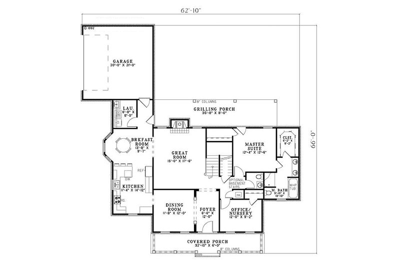 Southern Style House Plan - 3 Beds 2.5 Baths 2179 Sq/Ft Plan #17-2176 ...