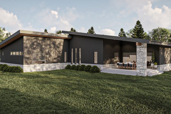 Exterior - Rear Elevation for Modern House Plan #455-663 - 2 bed, 2.5 bath