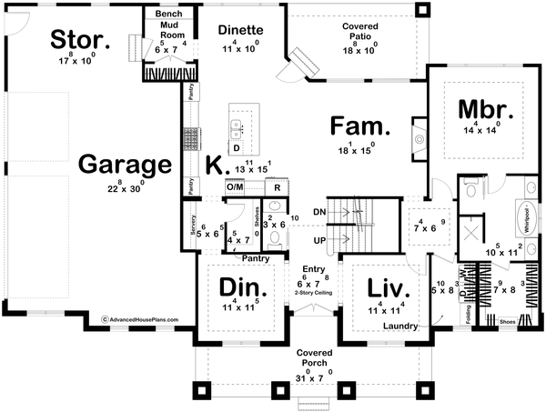 Home Plan - Cottage Floor Plan - Main Floor Plan #455-210