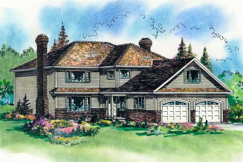 House Blueprint - Traditional Exterior - Front Elevation Plan #18-8964