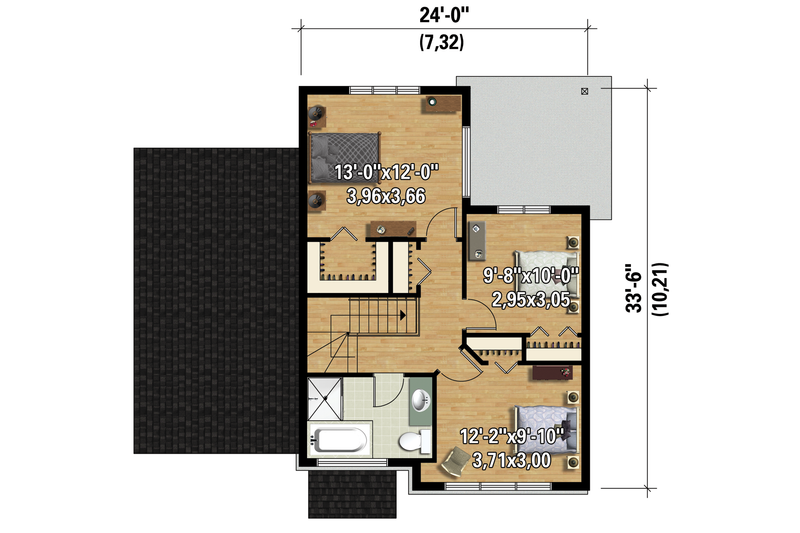 House Plan Design - Floor Plan - Upper Floor 1 for Contemporary House Plan #25-4719 - 3 bed, 1 bath