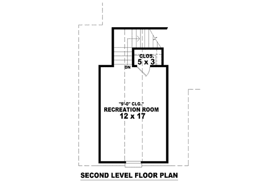 Floor Plan - Upper Floor for European House Plan #81-1401 - 3 bed, 2 bath