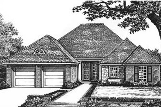 Exterior - Front Elevation for European House Plan #310-583 - 4 bed, 2 bath