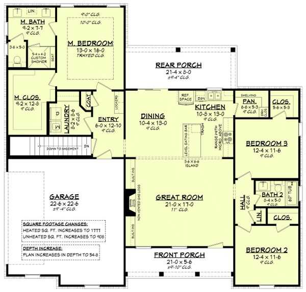 House Blueprint - Farmhouse Floor Plan - Main Floor Plan #430-230