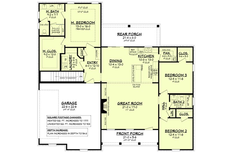 Architectural House Design - Floor Plan - Main Floor 1 for Farmhouse House Plan #430-230 - 3 bed, 2 bath