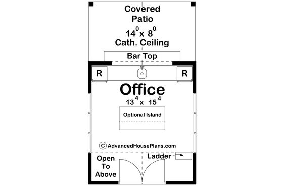 Floor Plan - Main Floor for Farmhouse House Plan #455-269, 0 bath