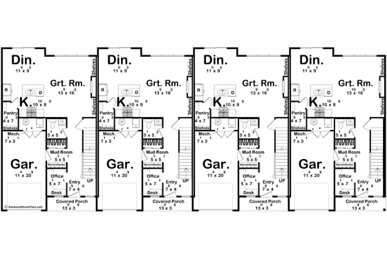 Floor Plan - Main Floor for Modern House Plan #455-689 - 3 bed, 2.5 bath