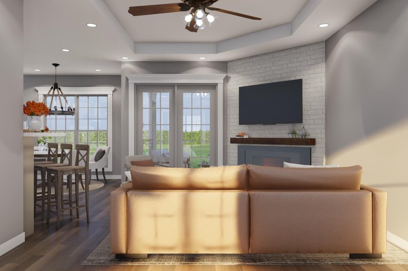 Dream House Plan - Interior - Family Room for Craftsman House Plan #17-2463 - 3 bed, 2 bath