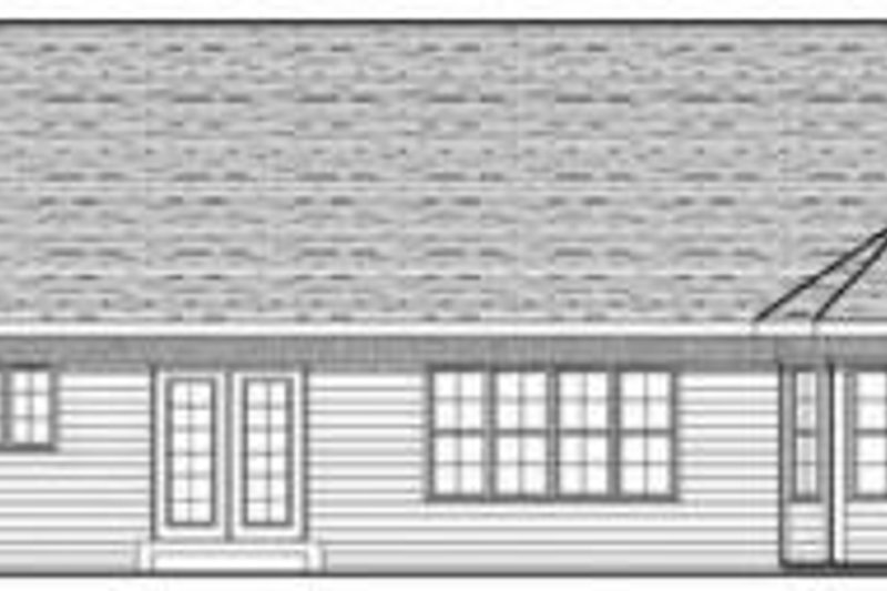Home Plan - Exterior - Rear Elevation for Ranch House Plan #70-612 - 3 bed, 2 bath