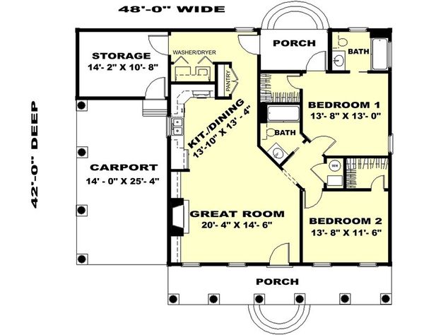 House Design - Country Floor Plan - Main Floor Plan #44-159
