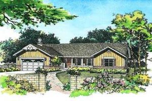 Ranch Exterior - Front Elevation Plan #72-129
