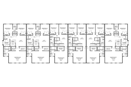 Floor Plan - Upper Floor for Farmhouse House Plan #1060-317 - 18 bed, 12 bath